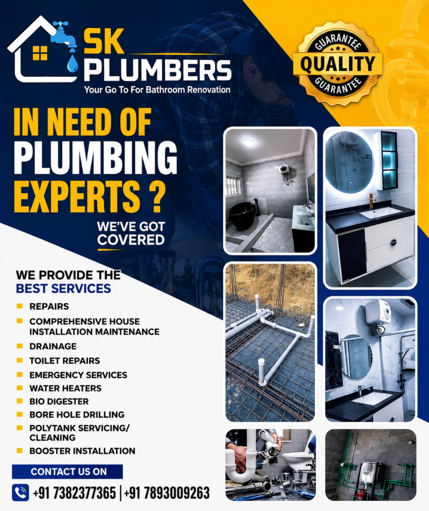 bathroom waterproofing, SK Plumbers